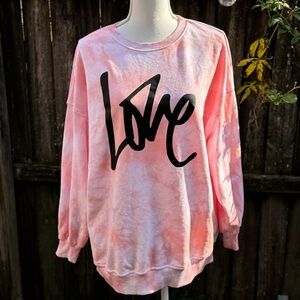 Oversized Lightweight Cozy Crewneck Tie-dye Graphic Sweatshirt Women’s S…
